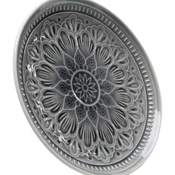 KARE Design Assiette Sicilia Mandala Gris O21Cm New