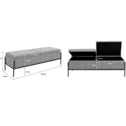 KARE Design Banquette Buttons Storage Noir-Blanc Gm Clearance