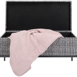 KARE Design Banquette Buttons Storage Noir-Blanc Pm