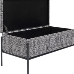 KARE Design Banquette Buttons Storage Noir-Blanc Pm