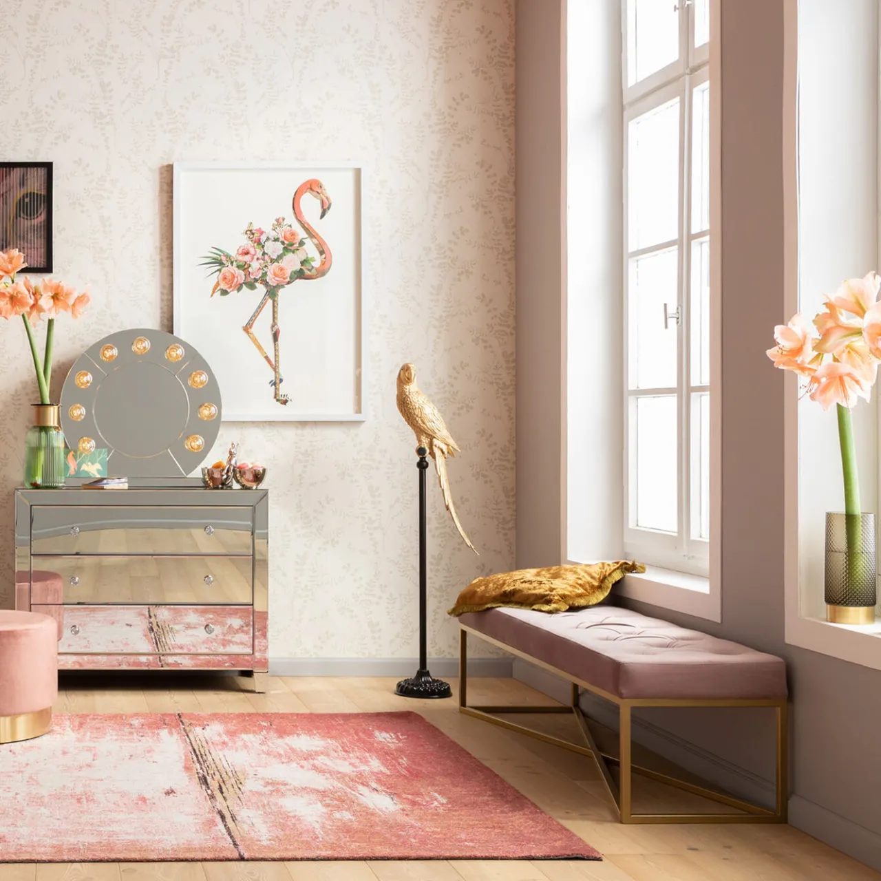 KARE Design Banquette Crossover Rose Laiton 150X40Cm Best