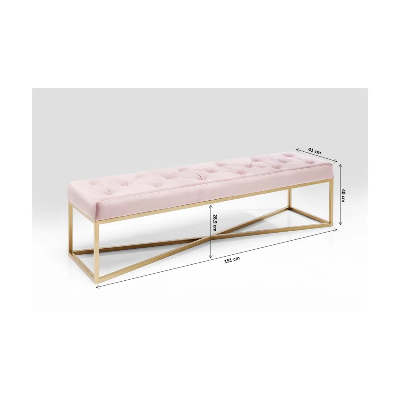 KARE Design Banquette Crossover Rose Laiton 150X40Cm Best