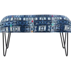 KARE Design Banquette Desna Patchwork Bleu 80Cm Outlet