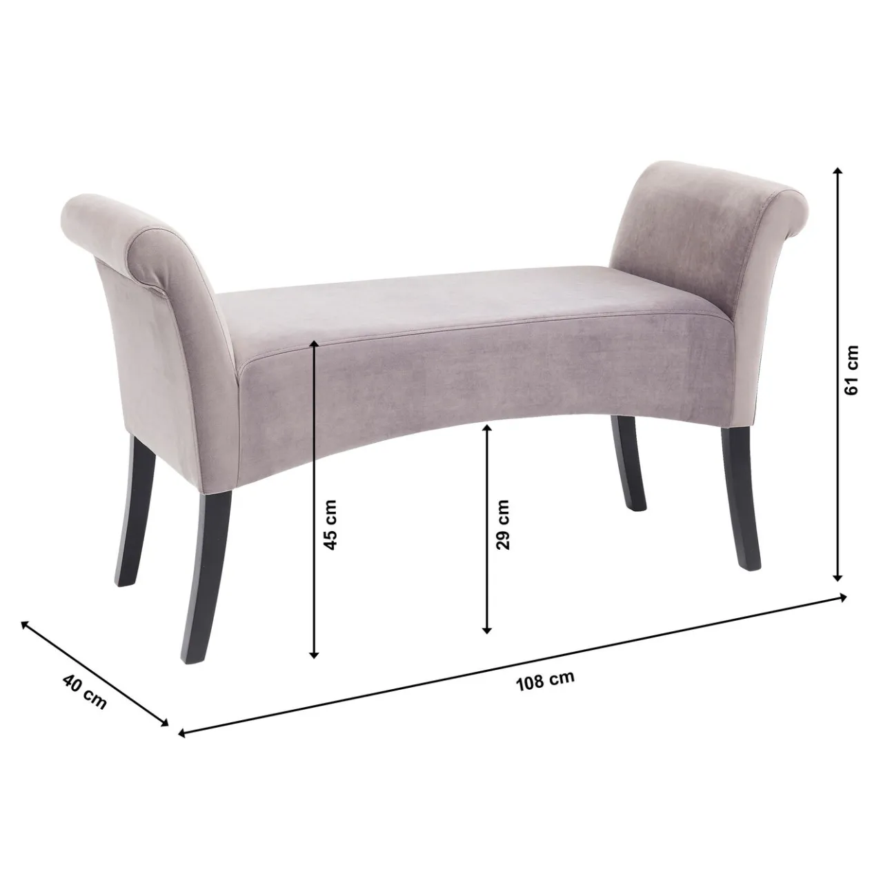KARE Design Banquette Motley Velvet Silvergrey Sale