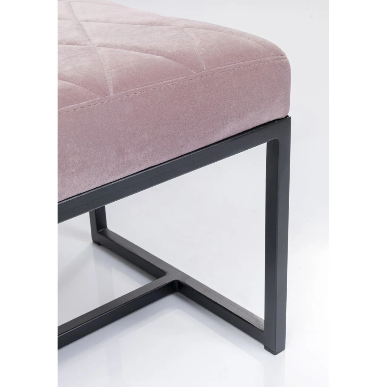 KARE Design Banquette Smart Velours Rose Noir 150Cm Clearance