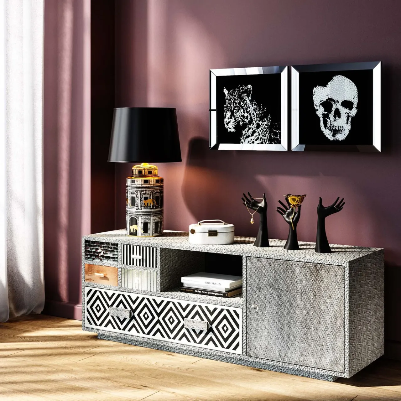 KARE Design Buffet Bas Chalet 1 Porte,5 Tiroirs Best