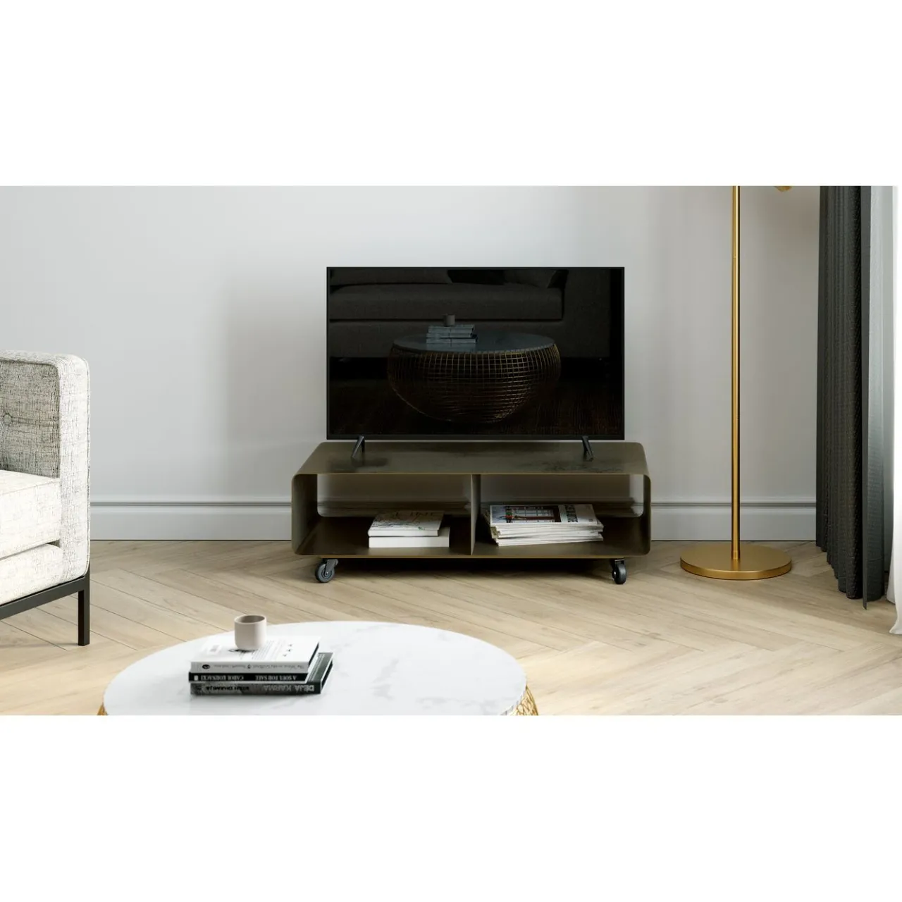 KARE Design Buffet Bas Lounge M Bronze 90X30Cm New