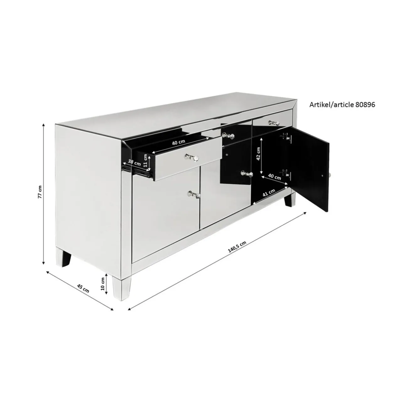 KARE Design Buffet Luxury Push Blanc Clearance