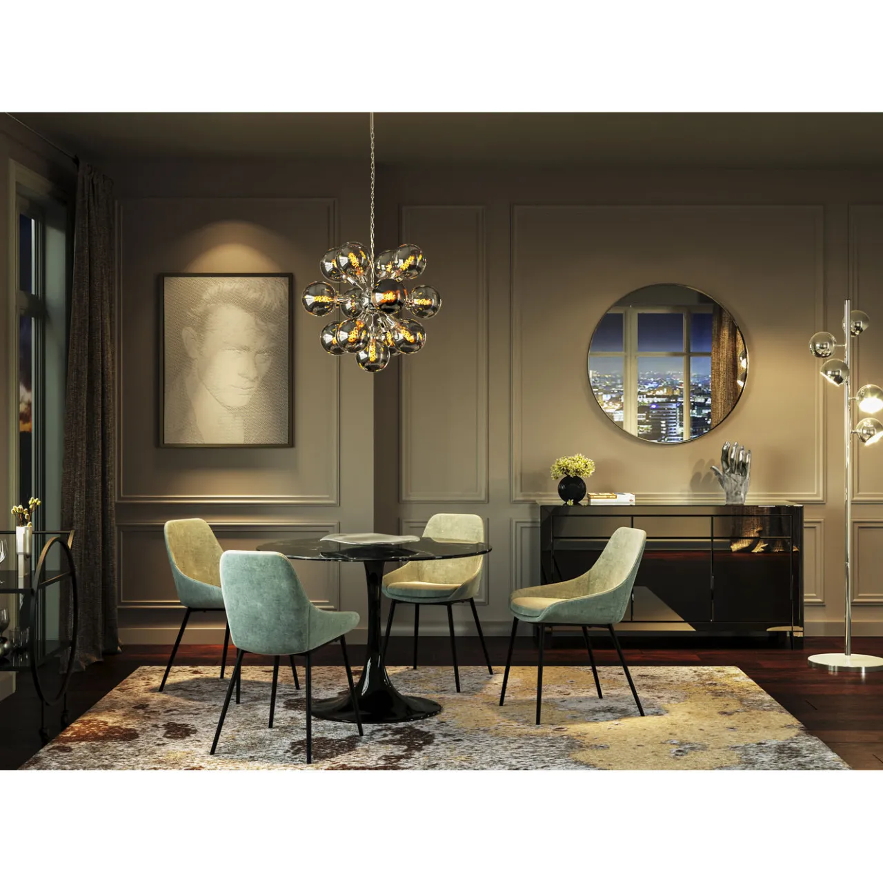 KARE Design Buffet Luxury Push Gris New
