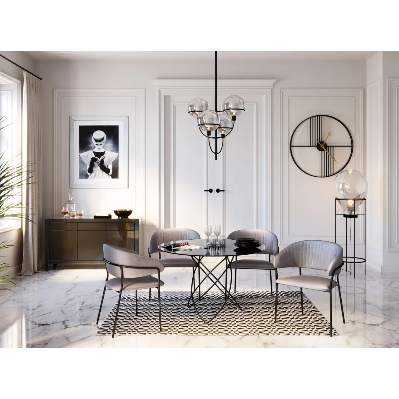 KARE Design Buffet Luxury Push Gris New
