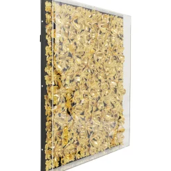 KARE Design Cadre Décoratif Gold Flower 80X80Cm New
