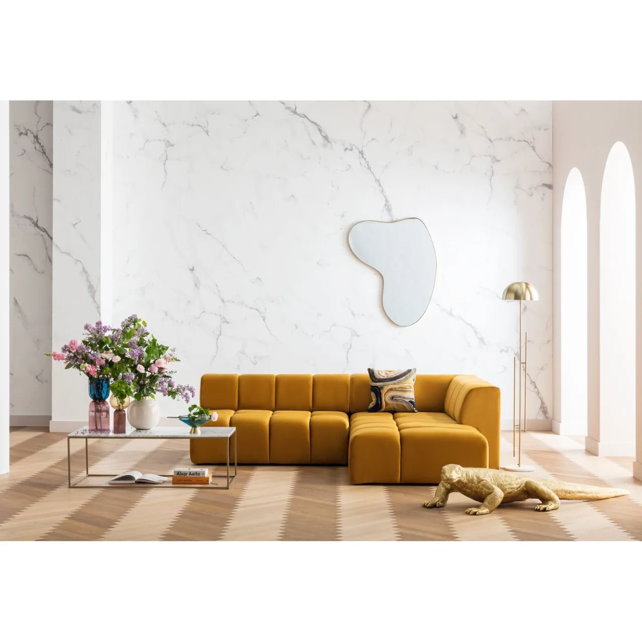 KARE Design Canapés Angle Belami Velvet Amber Droit New
