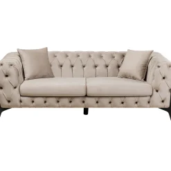 KARE Design Canapés Bellissima 2-Places Velours Beige 200Cm New