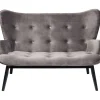 KARE Design Canapés Black Vicky 2-Places Velours Gris Outlet