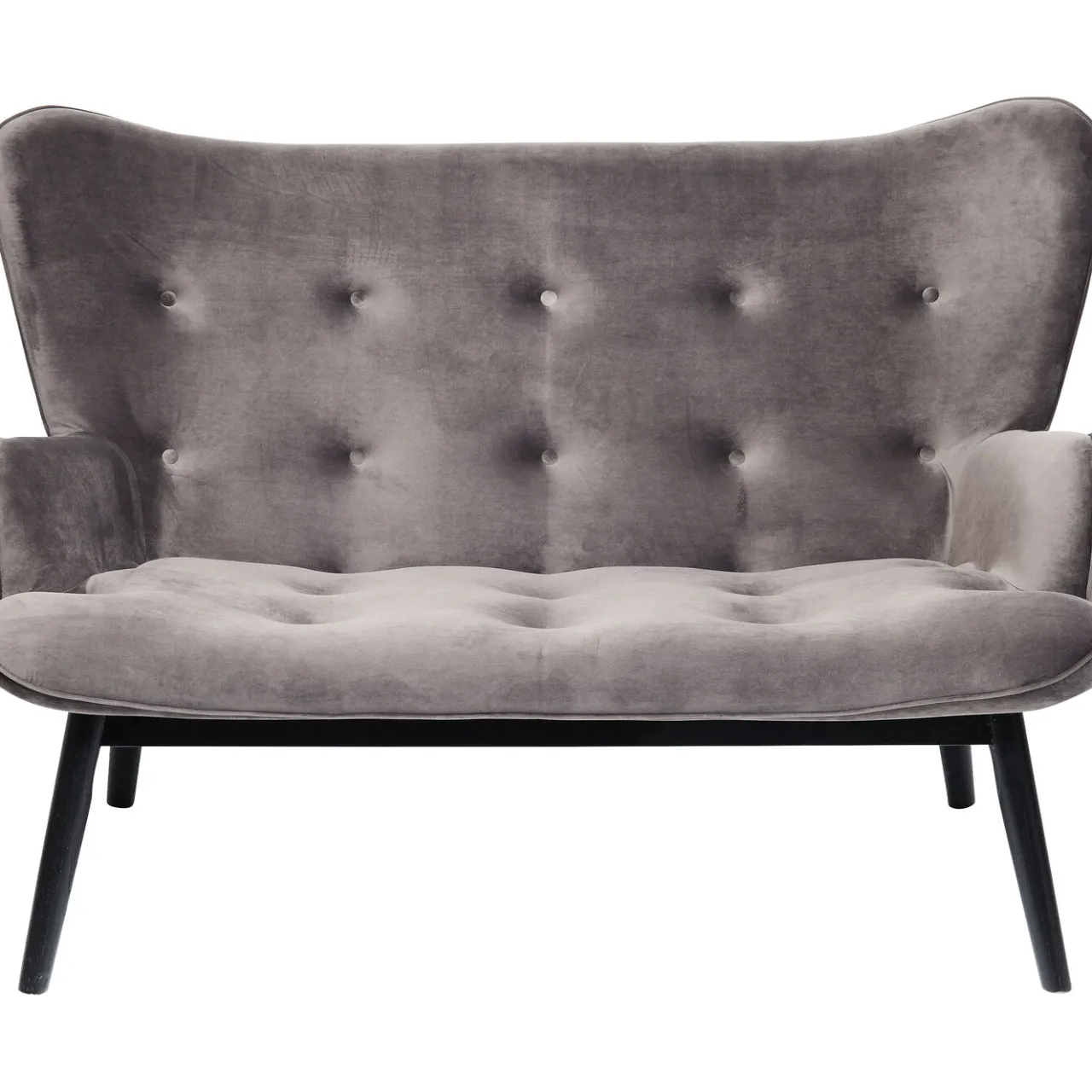 KARE Design Canapés Black Vicky 2-Places Velours Gris Outlet