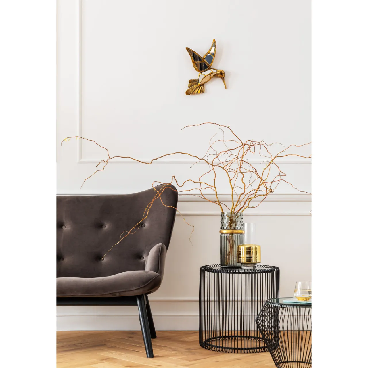 KARE Design Canapés Black Vicky 2-Places Velours Gris Outlet