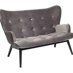 KARE Design Canapés Black Vicky 2-Places Velours Gris Outlet