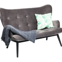 KARE Design Canapés Black Vicky 2-Places Velours Gris Outlet