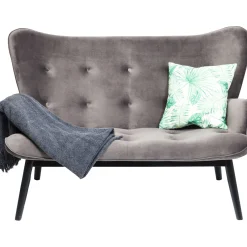 KARE Design Canapés Black Vicky 2-Places Velours Gris Outlet