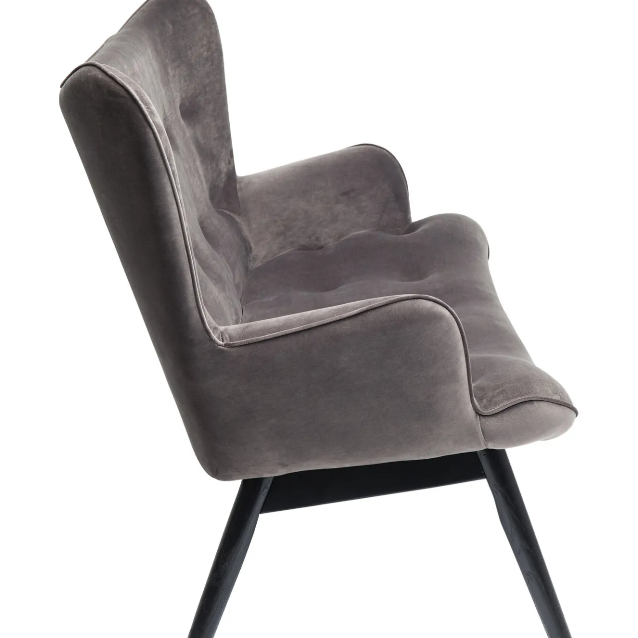 KARE Design Canapés Black Vicky 2-Places Velours Gris Outlet