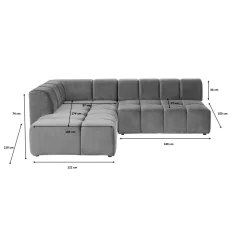 KARE Design Canapés D Angle Belami Velvet Gris Gauche New