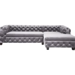 KARE Design Canapés D Angle Desire Velvet Grey Droite Clearance