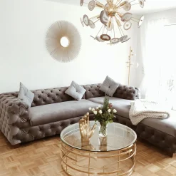 KARE Design Canapés D Angle Desire Velvet Grey Droite Clearance