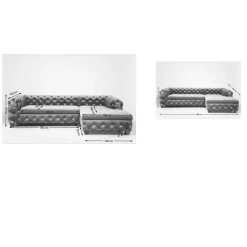 KARE Design Canapés D Angle Desire Velvet Grey Droite Clearance