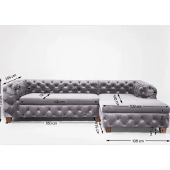 KARE Design Canapés D Angle Desire Velvet Grey Droite Clearance