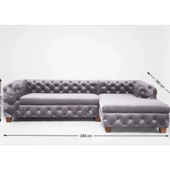 KARE Design Canapés D Angle Desire Velvet Grey Droite Clearance