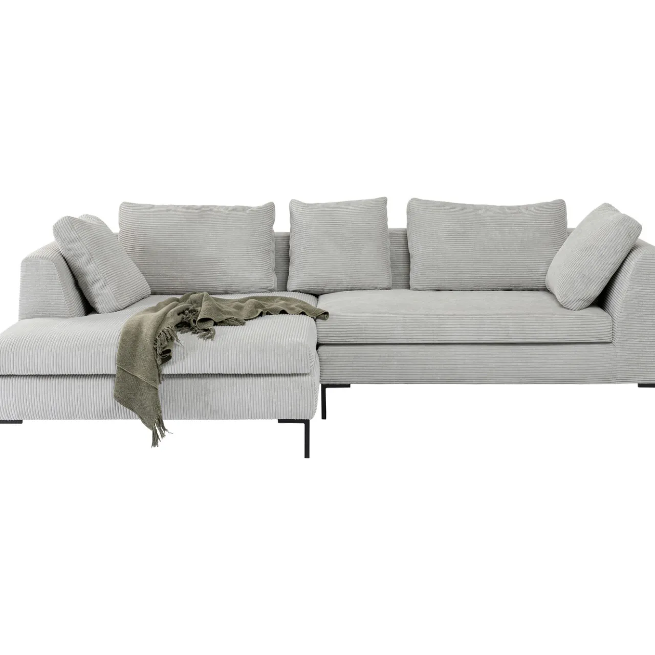 KARE Design Canapés D Angle Gianni Cord Gris Gauche Discount