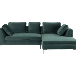 KARE Design Canapés D Angle Gianni Pm Velours Vert Fonce Droite Sale