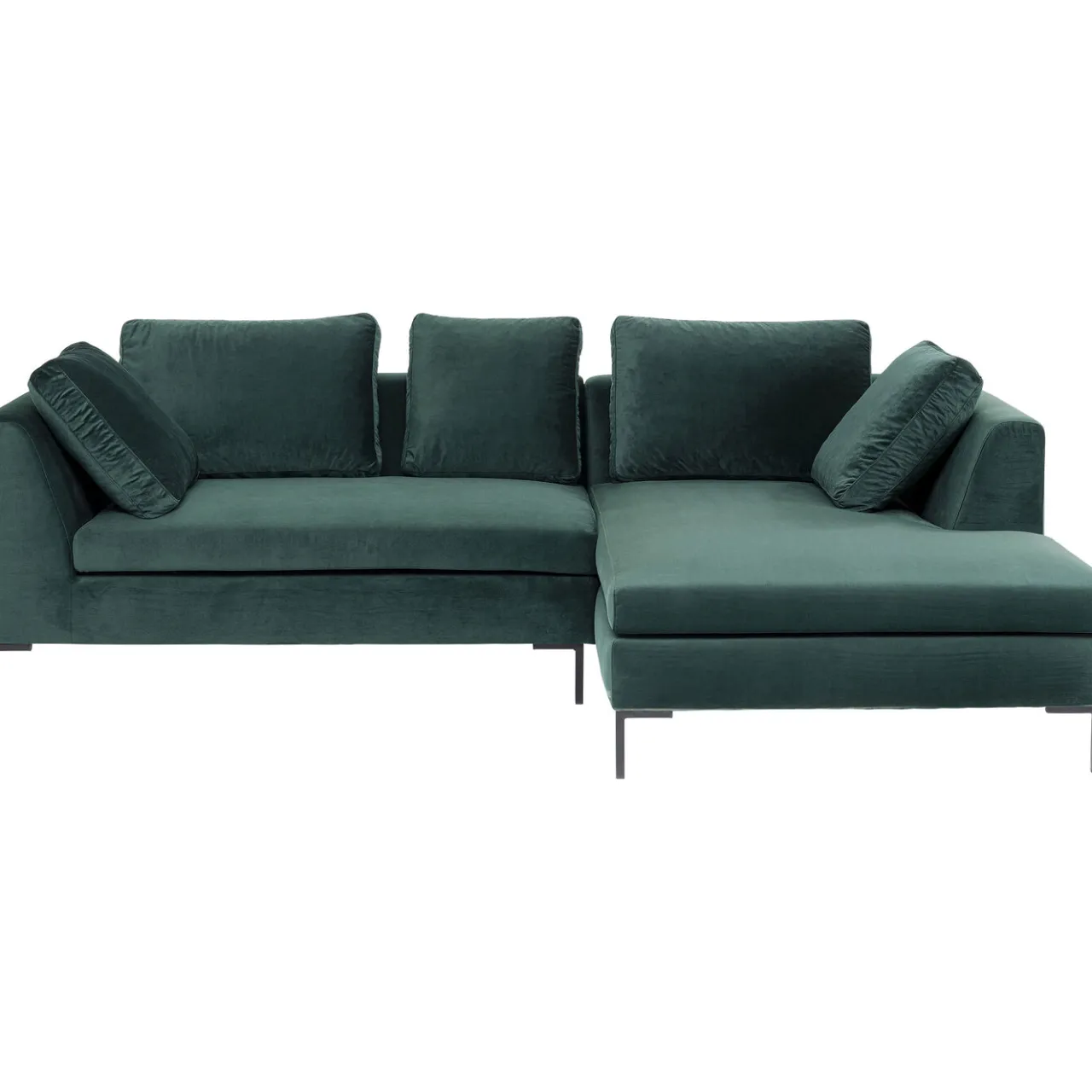 KARE Design Canapés D Angle Gianni Pm Velours Vert Fonce Droite Sale