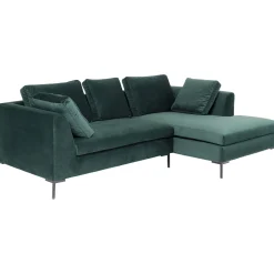 KARE Design Canapés D Angle Gianni Pm Velours Vert Fonce Droite Sale