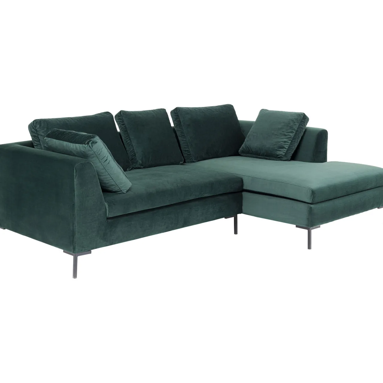 KARE Design Canapés D Angle Gianni Pm Velours Vert Fonce Droite Sale