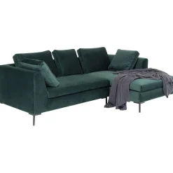KARE Design Canapés D Angle Gianni Pm Velours Vert Fonce Droite Sale