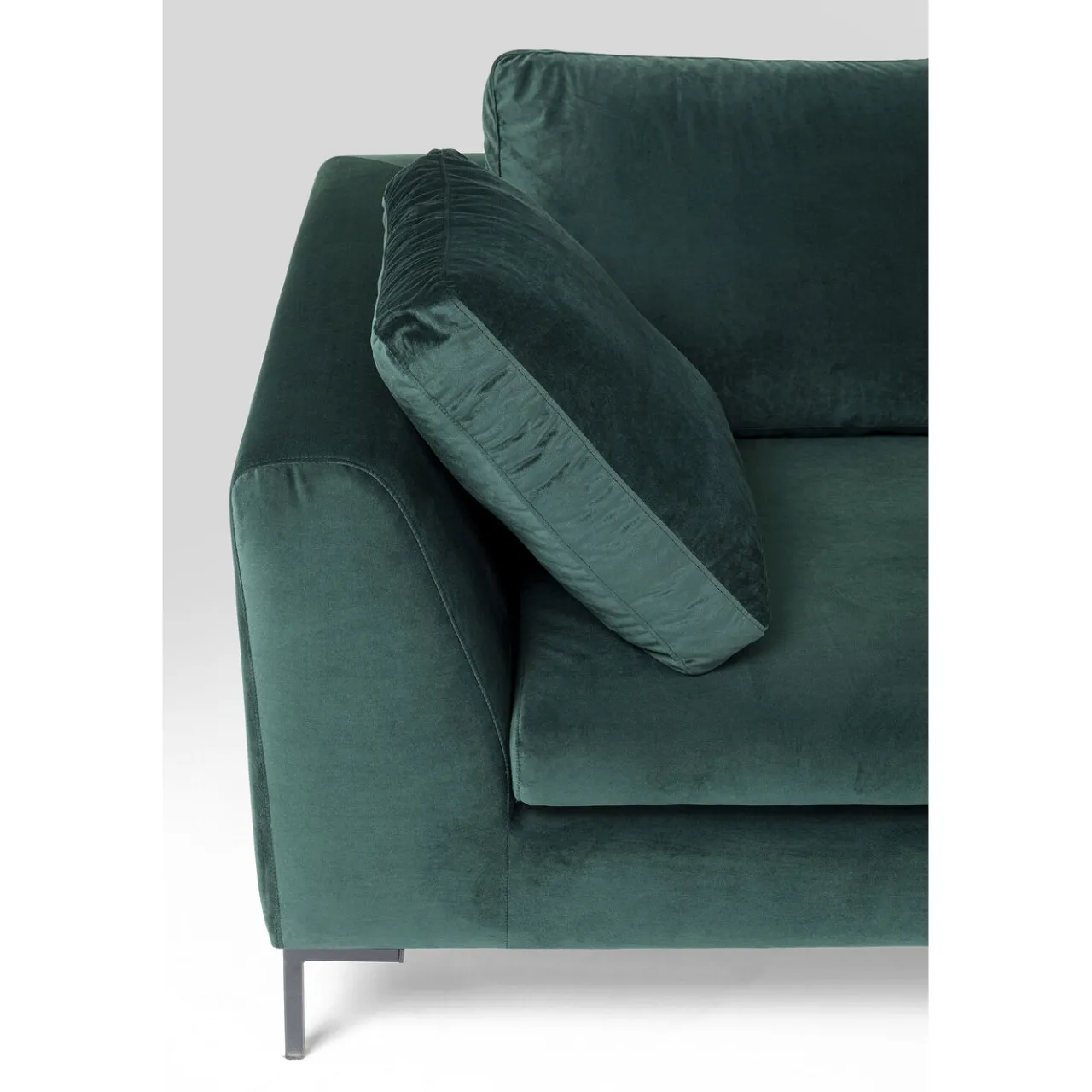 KARE Design Canapés D Angle Gianni Pm Velours Vert Fonce Droite Sale