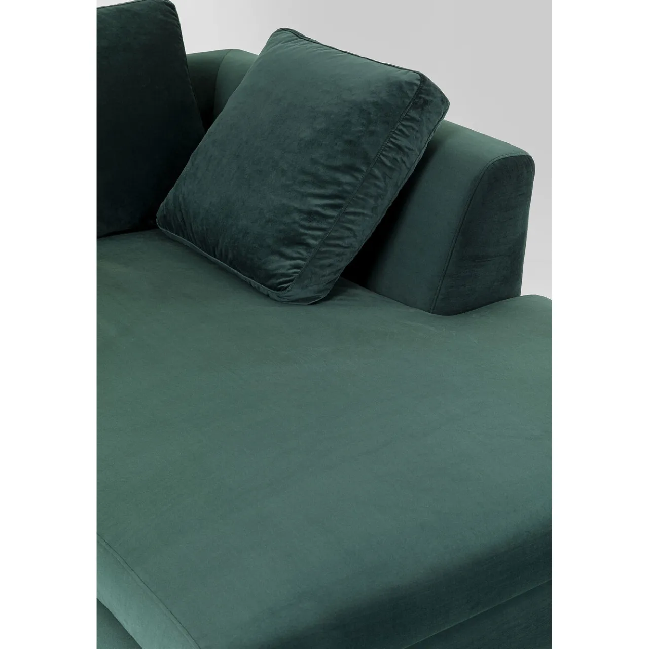 KARE Design Canapés D Angle Gianni Pm Velours Vert Fonce Droite Sale