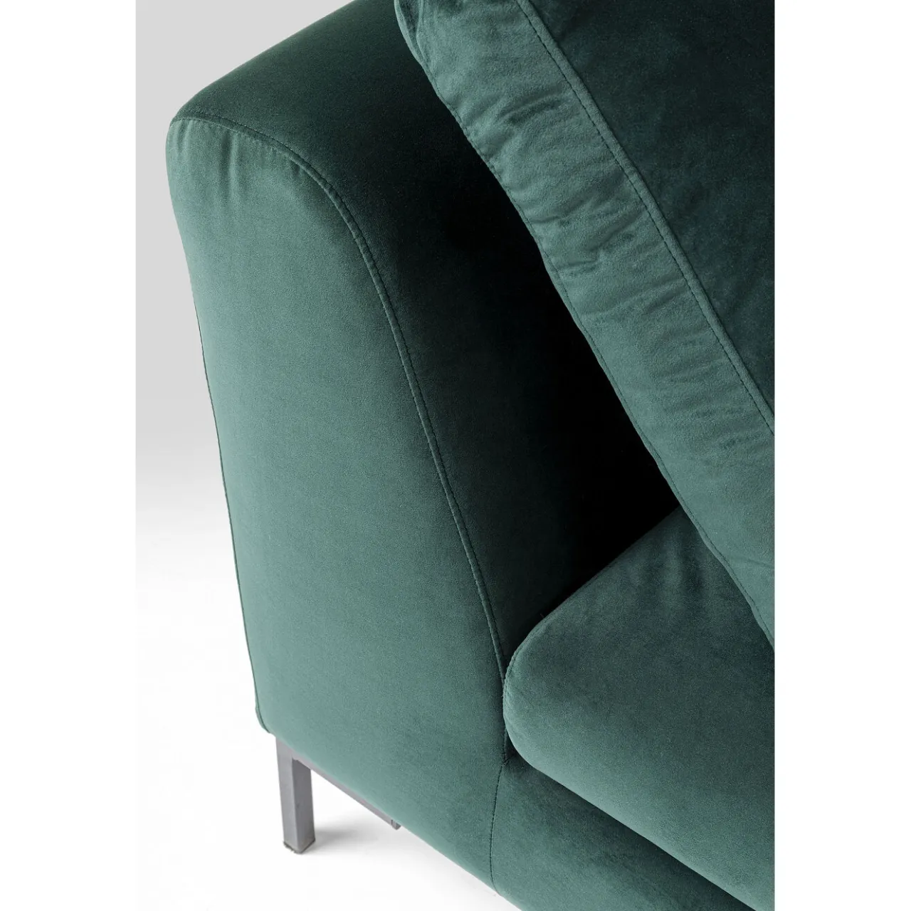 KARE Design Canapés D Angle Gianni Pm Velours Vert Fonce Droite Sale