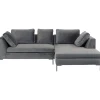 KARE Design Canapés D Angle Gianni Pm Velours Gris Droite New