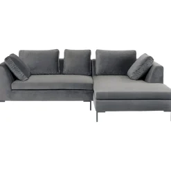 KARE Design Canapés D Angle Gianni Pm Velours Gris Droite New