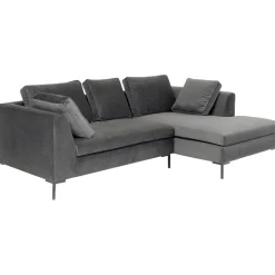 KARE Design Canapés D Angle Gianni Pm Velours Gris Droite New