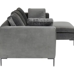 KARE Design Canapés D Angle Gianni Pm Velours Gris Droite New