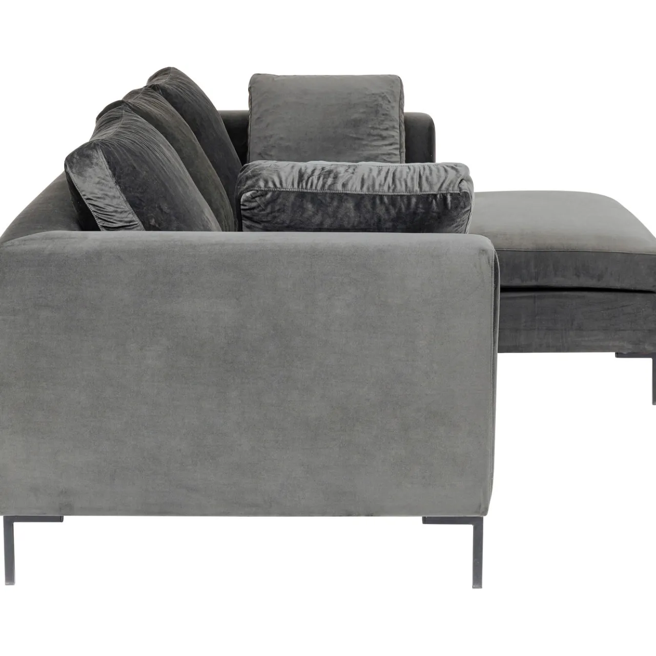 KARE Design Canapés D Angle Gianni Pm Velours Gris Droite New