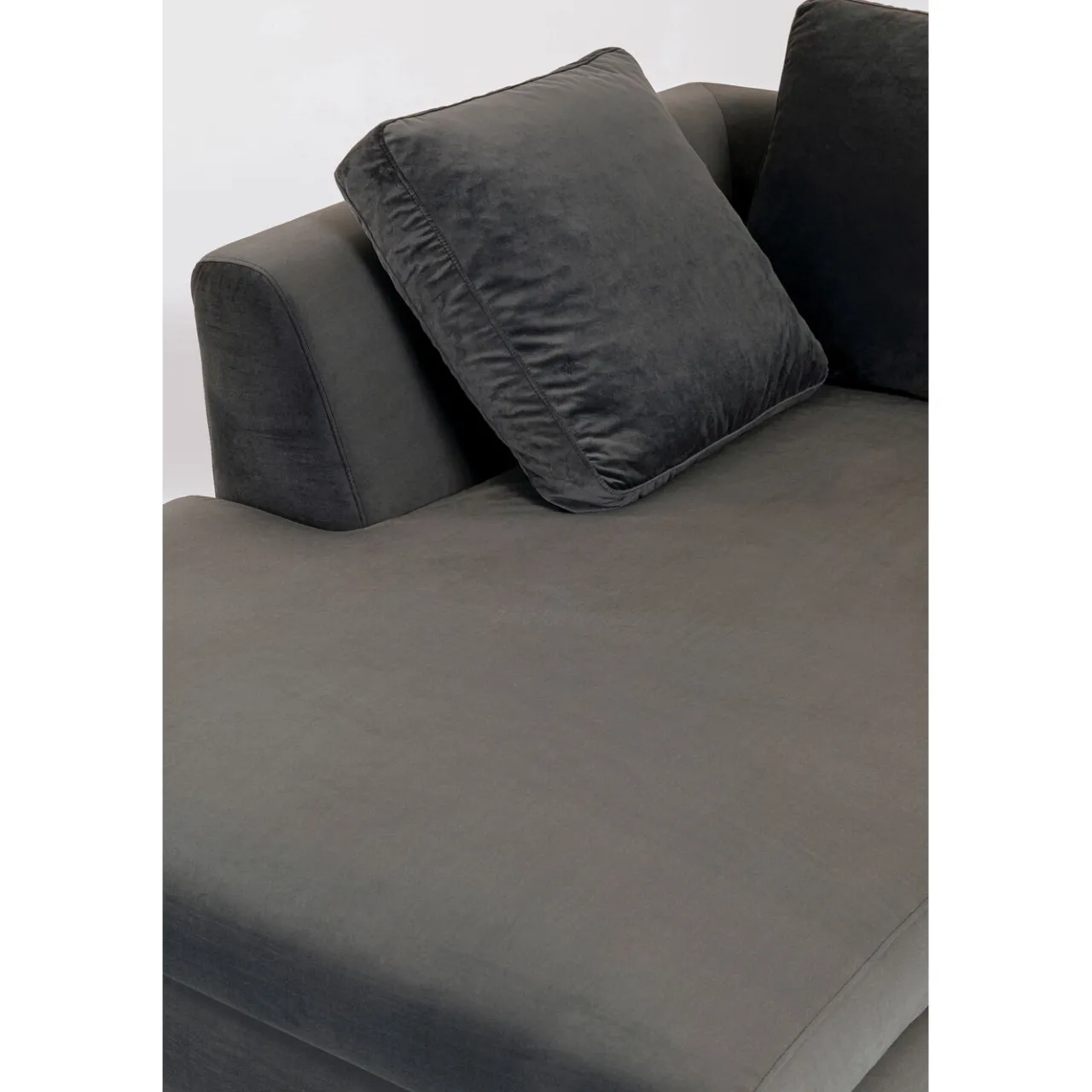 KARE Design Canapés D Angle Gianni Pm Velours Gris Droite New