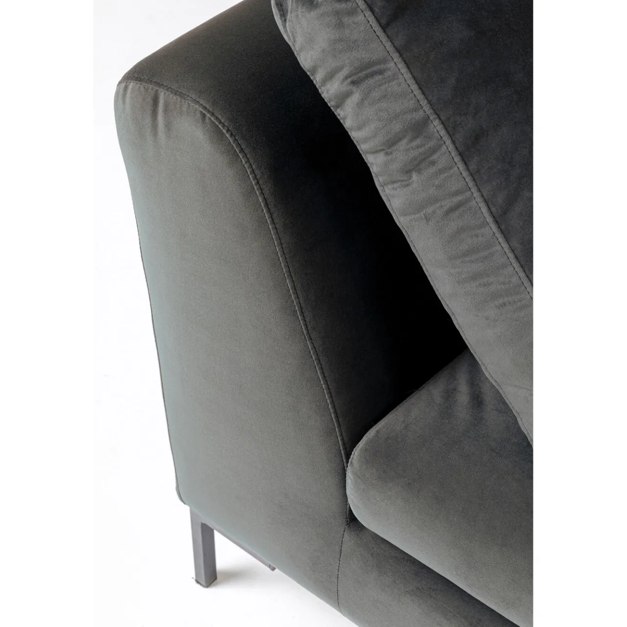 KARE Design Canapés D Angle Gianni Pm Velours Gris Droite New