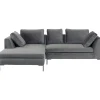 KARE Design Canapés D Angle Gianni Pm Velours Gris Gauche Hot