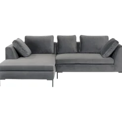 KARE Design Canapés D Angle Gianni Pm Velours Gris Gauche Hot