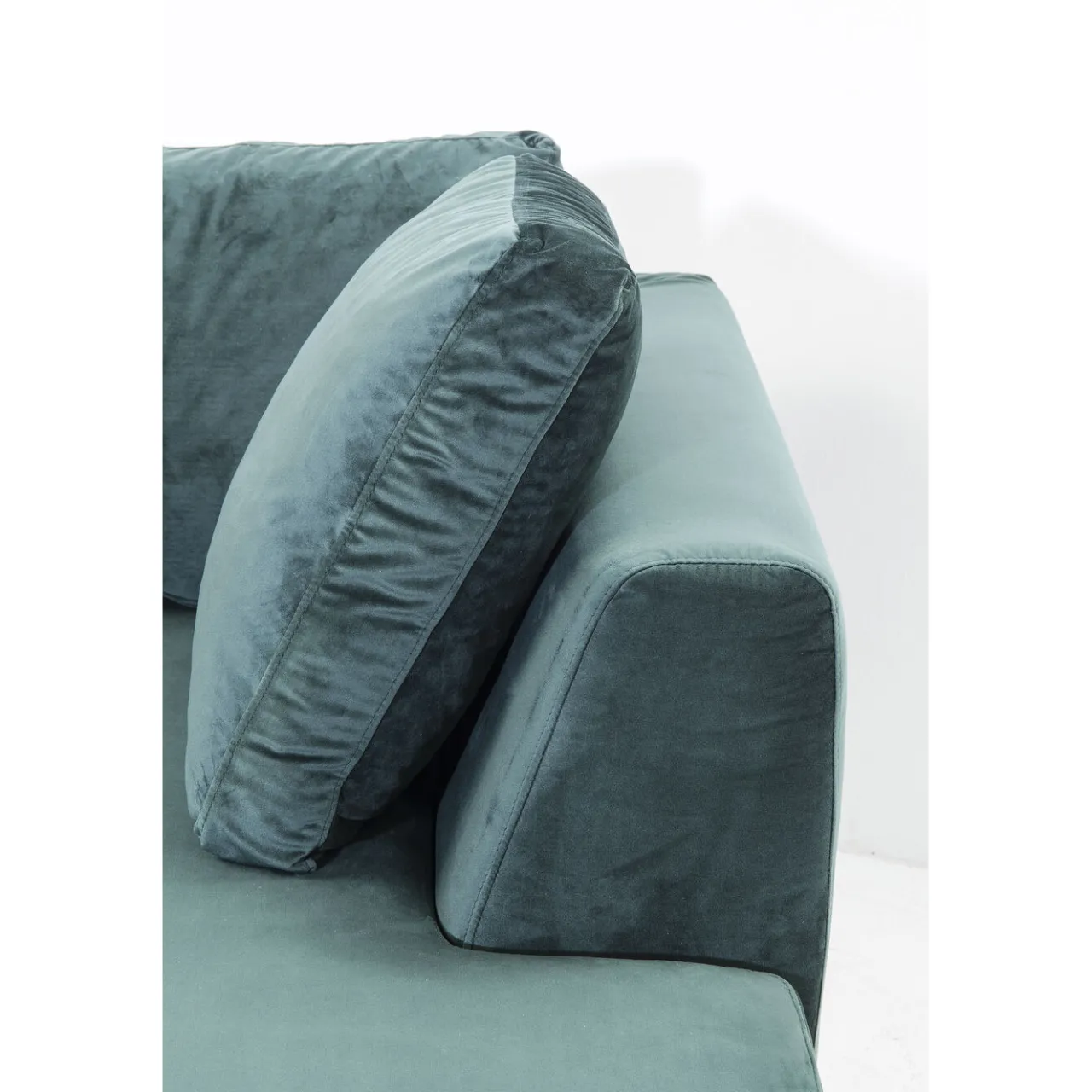 KARE Design Canapés D Angle Gianni Velours Vert Droite Noir
