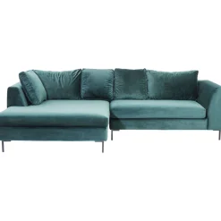 KARE Design Canapés D Angle Gianni Velours Vert Gauche Noir New